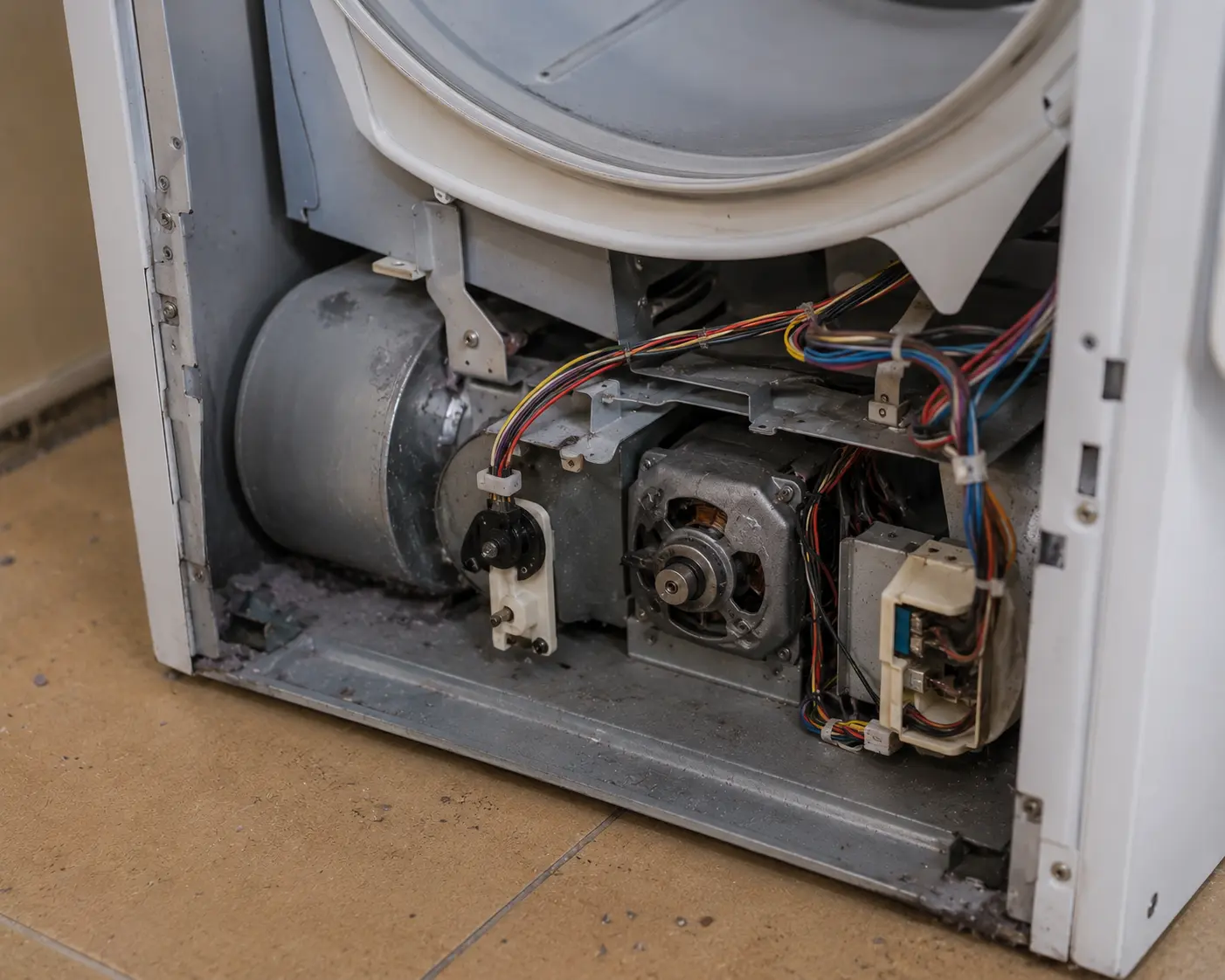 Technical troubleshooting and multimeter testing for Dryer Repair showing Won't Turn On / Trips Breaker issue
